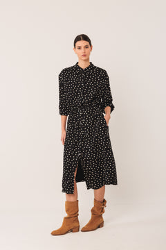 Indi & Cold - Oversized Shirt Dress - Black