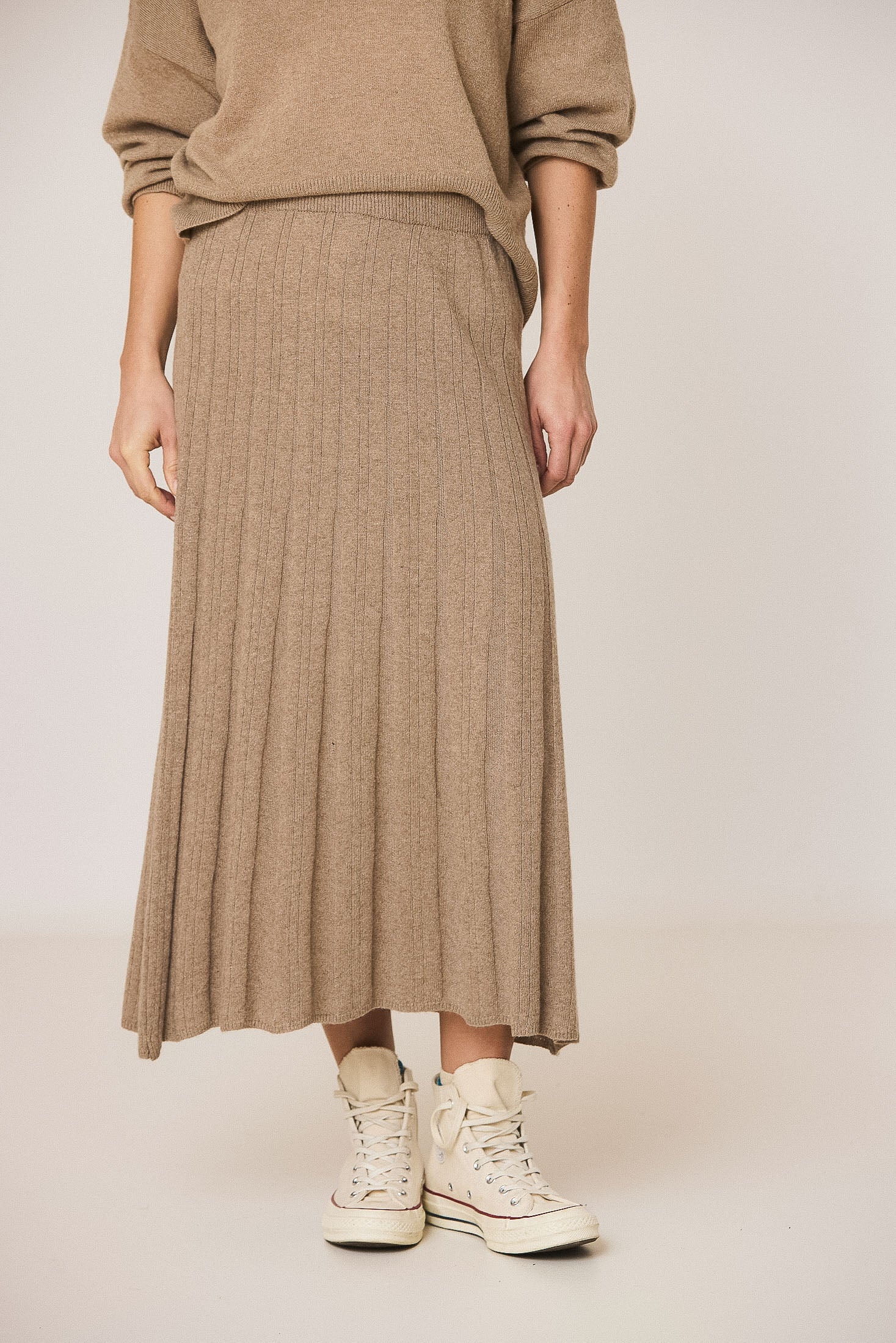 Indi & Cold - Indi&Cold Ribbed Cashmere Skirt -