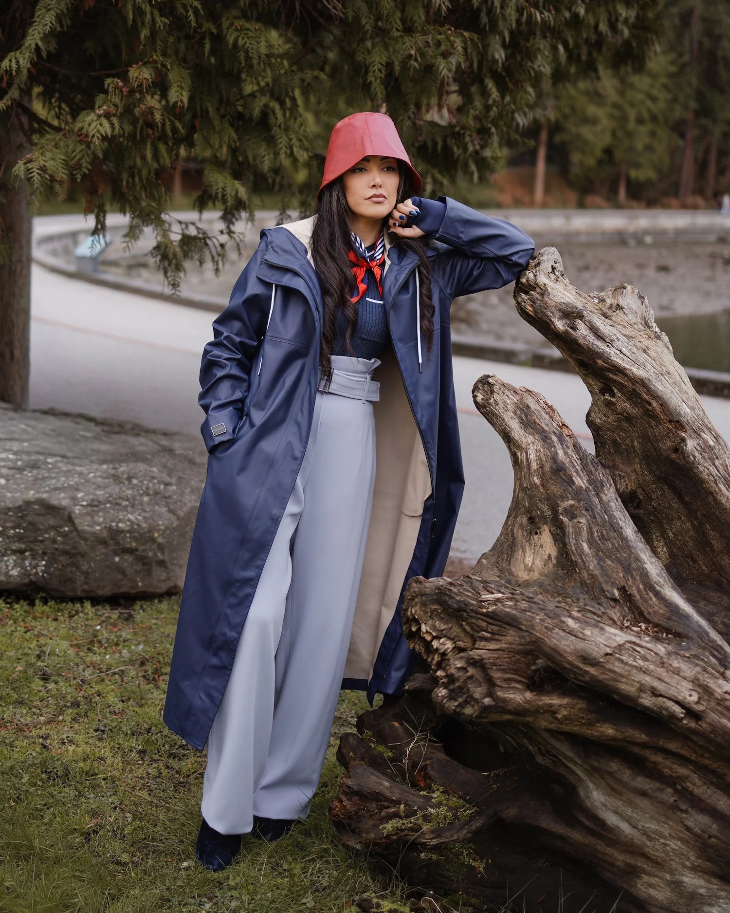 Mernini - Full Length Raincoat - Midnight Blue
