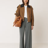 Indi & Cold - Lyocell Bomber Jacket - Brown