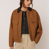 Washed-Effect Quilted Jacket