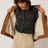 Washed-Effect Quilted Jacket