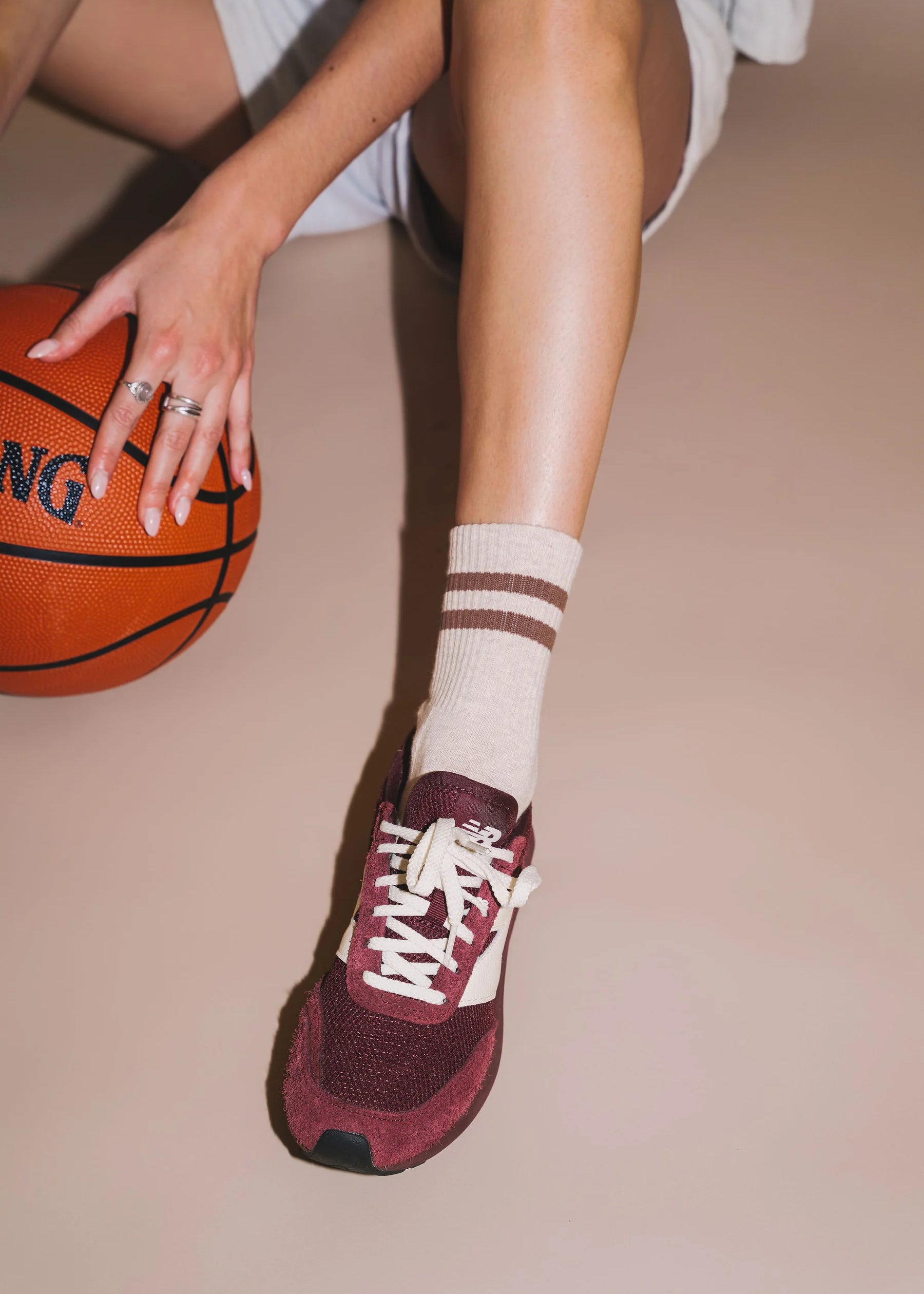 Unified - Gym Socks – Oat Cocoa Stripe -