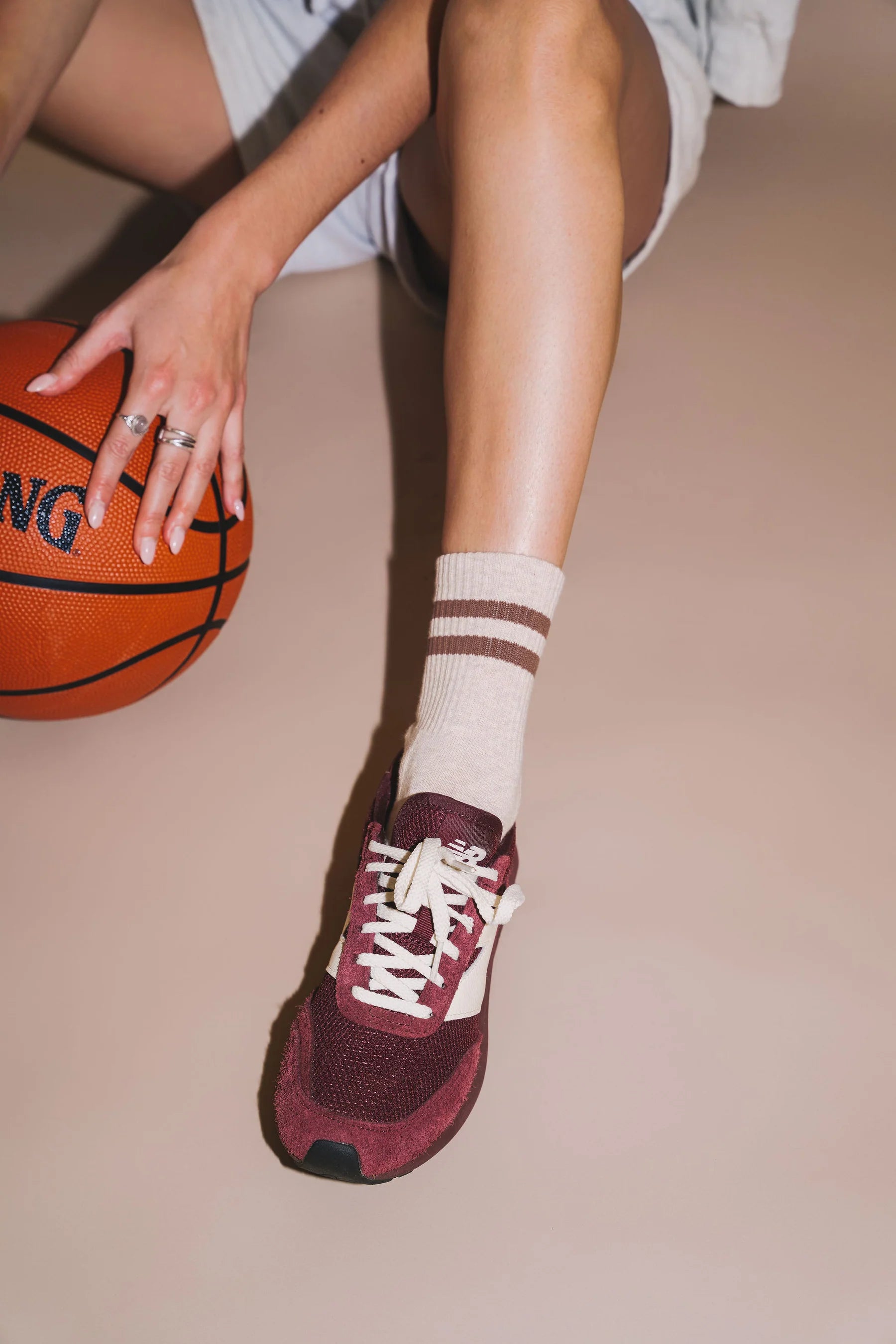 Unified - Gym Socks – Oat Cocoa Stripe -