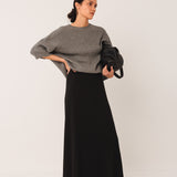 Indi & Cold - Ribbed Knit Skirt - Black