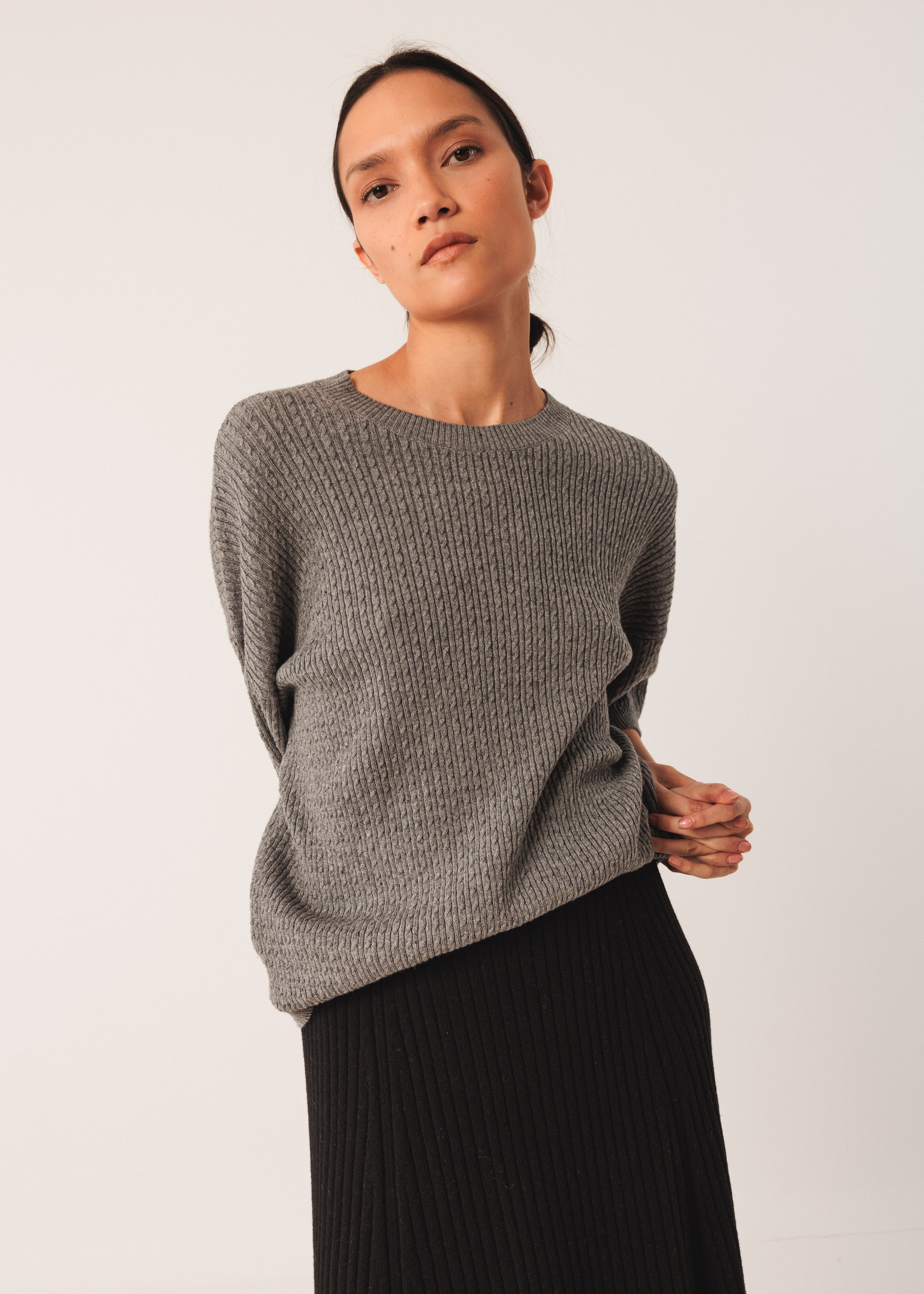 Indi & Cold - Ribbed Knit Skirt -