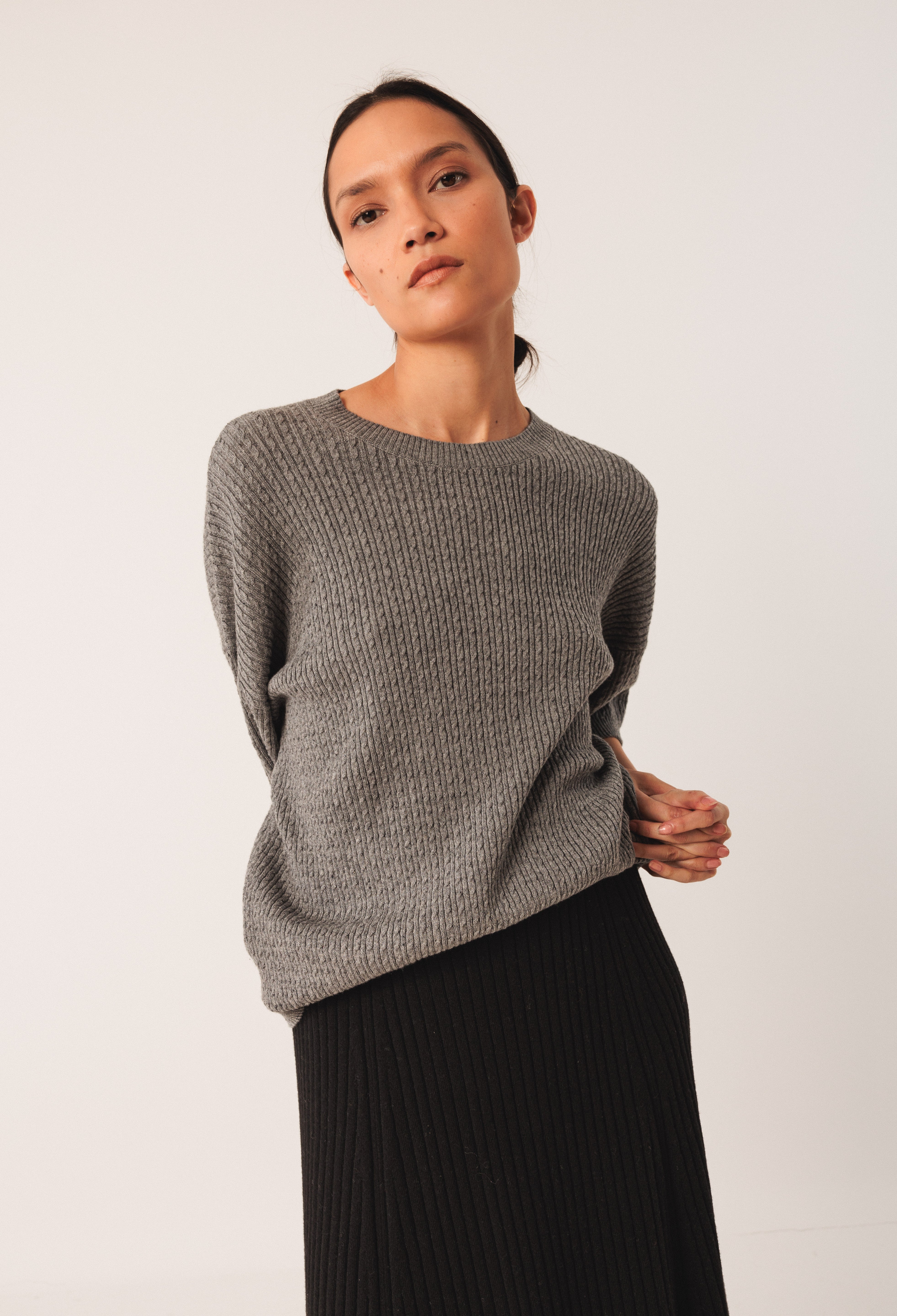 Indi & Cold - Ribbed Knit Skirt -