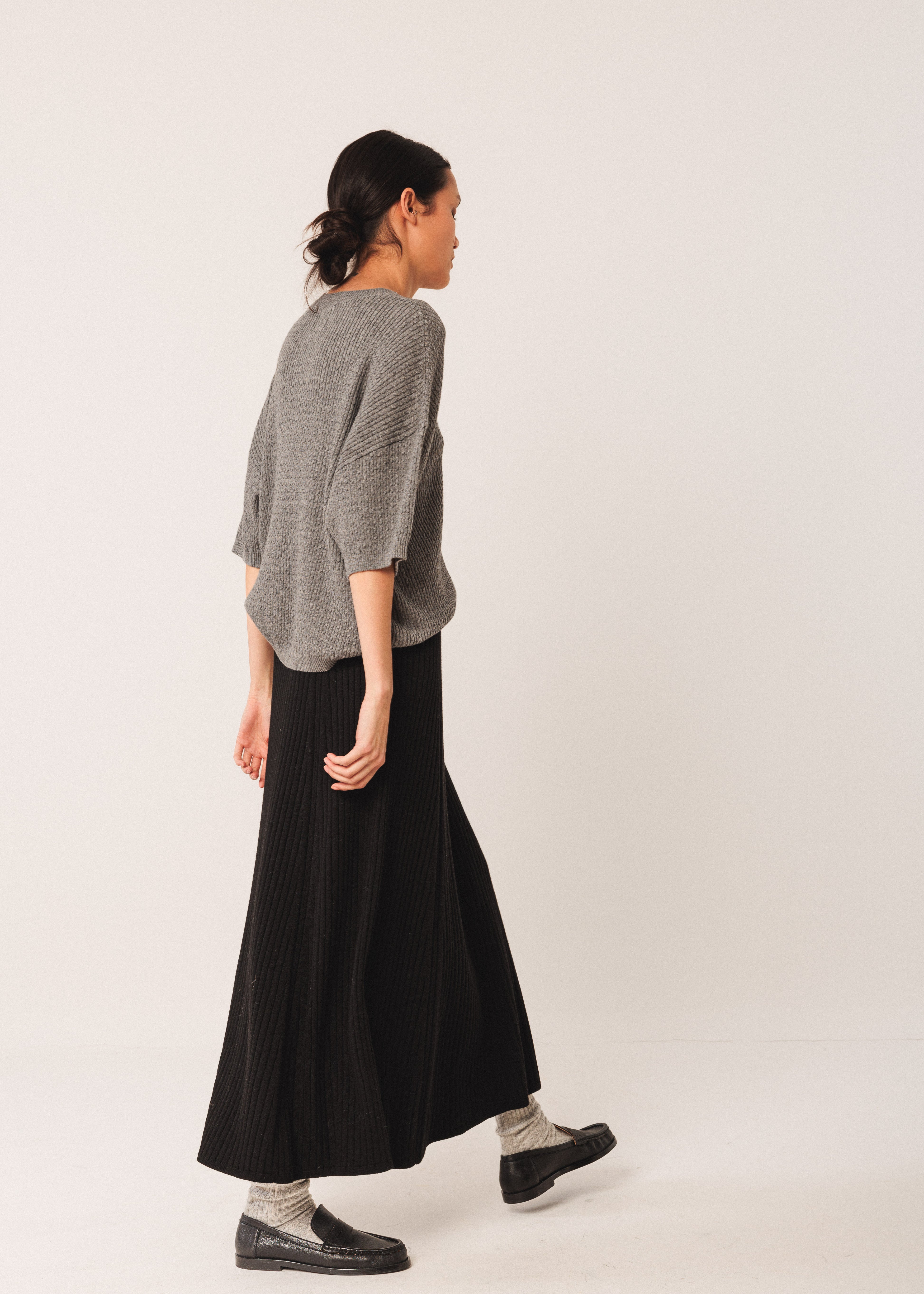 Indi & Cold - Ribbed Knit Skirt -