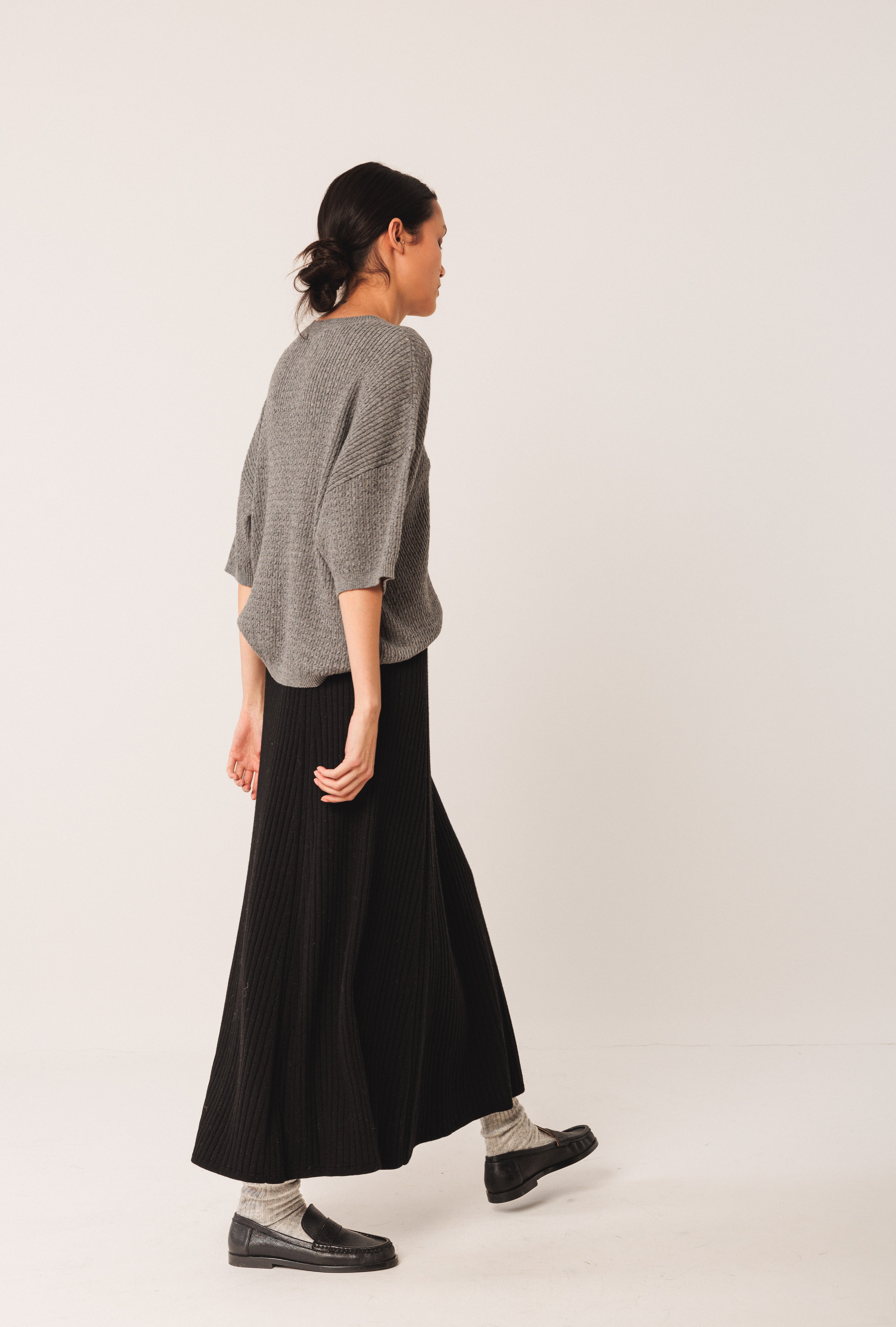 Indi & Cold - Ribbed Knit Skirt -