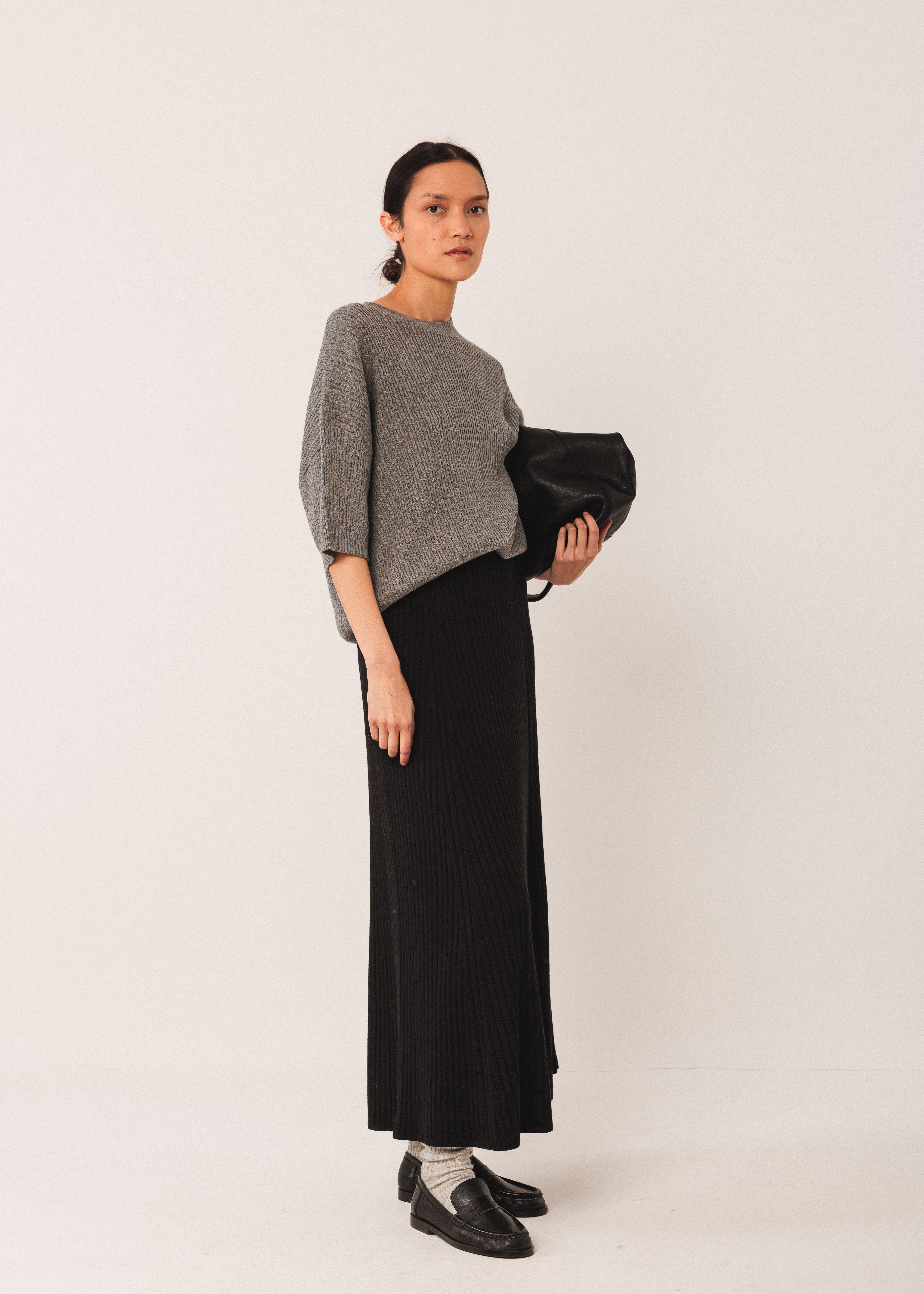Indi & Cold - Ribbed Knit Skirt -