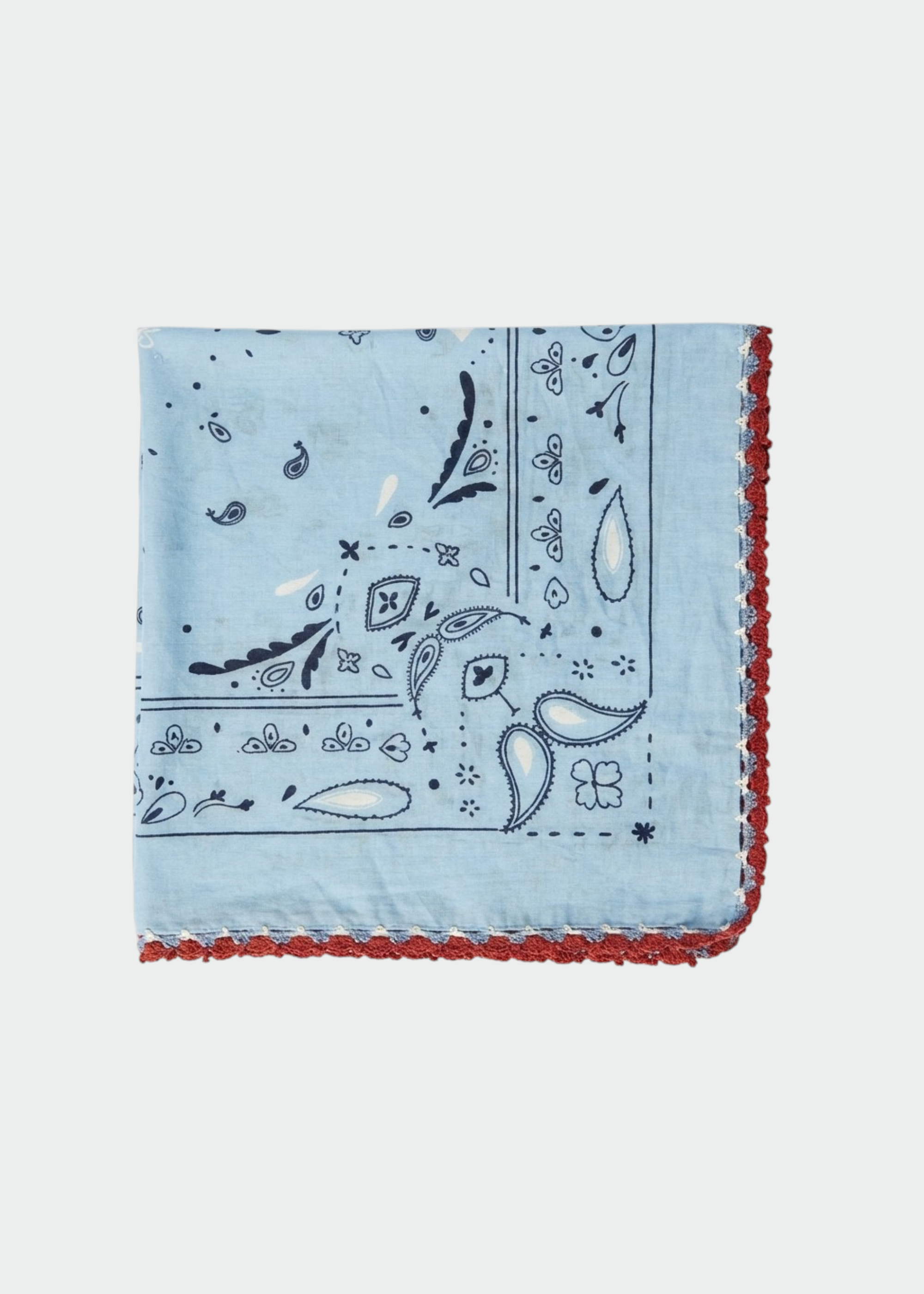 Indi & Cold - Indi&Cold Bandana With Crochet Trim Sky -