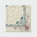 Indi & Cold - Cross Stitch Embroidered Handkerchief Ecru -