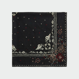 Indi & Cold - Cross Stitch Embroidered Hankerchief – Coal -