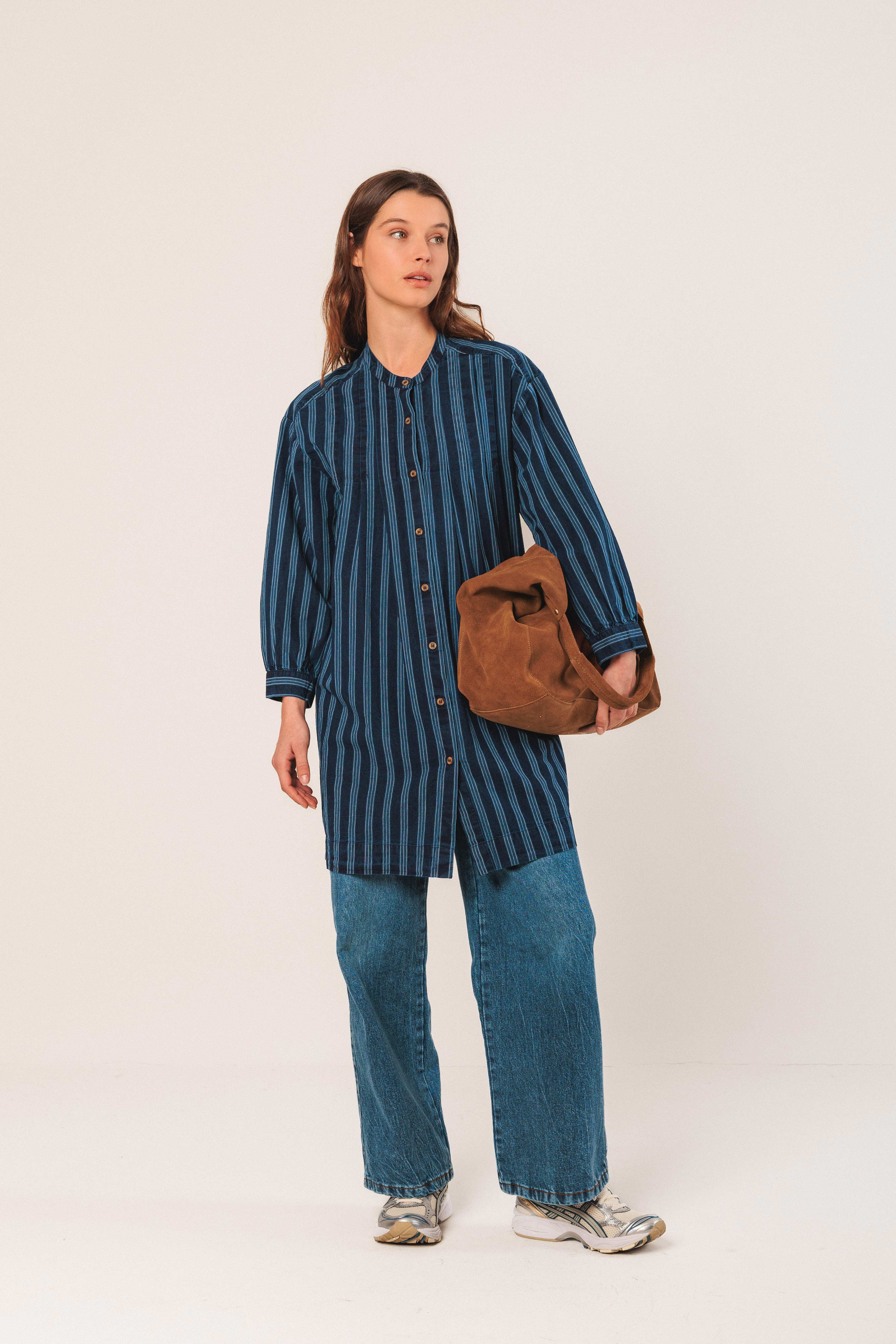Indi & Cold - Split Leather Tote Bag – Tabaco -