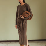 Indi & Cold - Split Leather Tote Bag – Tabaco -