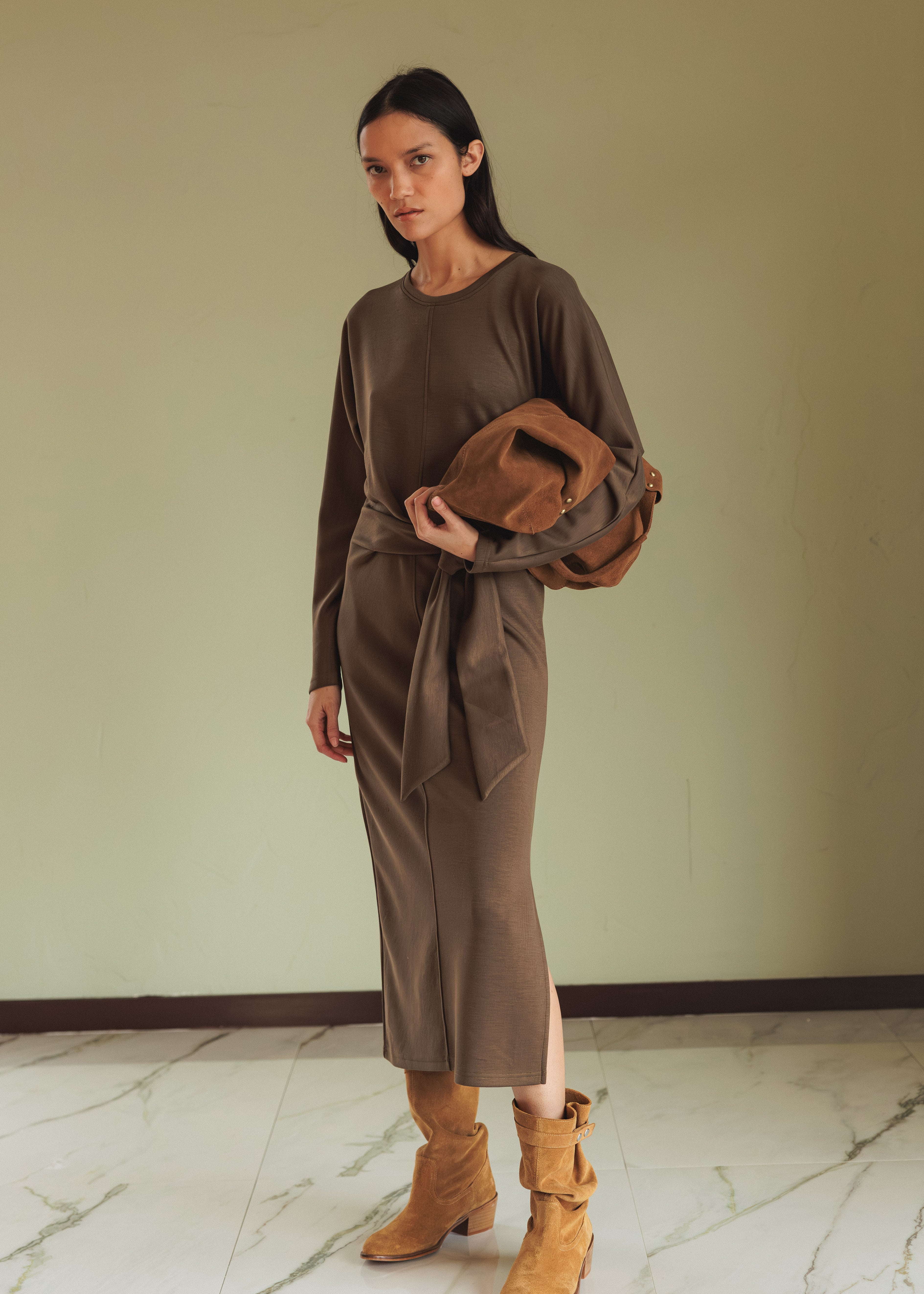 Indi & Cold - Split Leather Tote Bag – Tabaco -