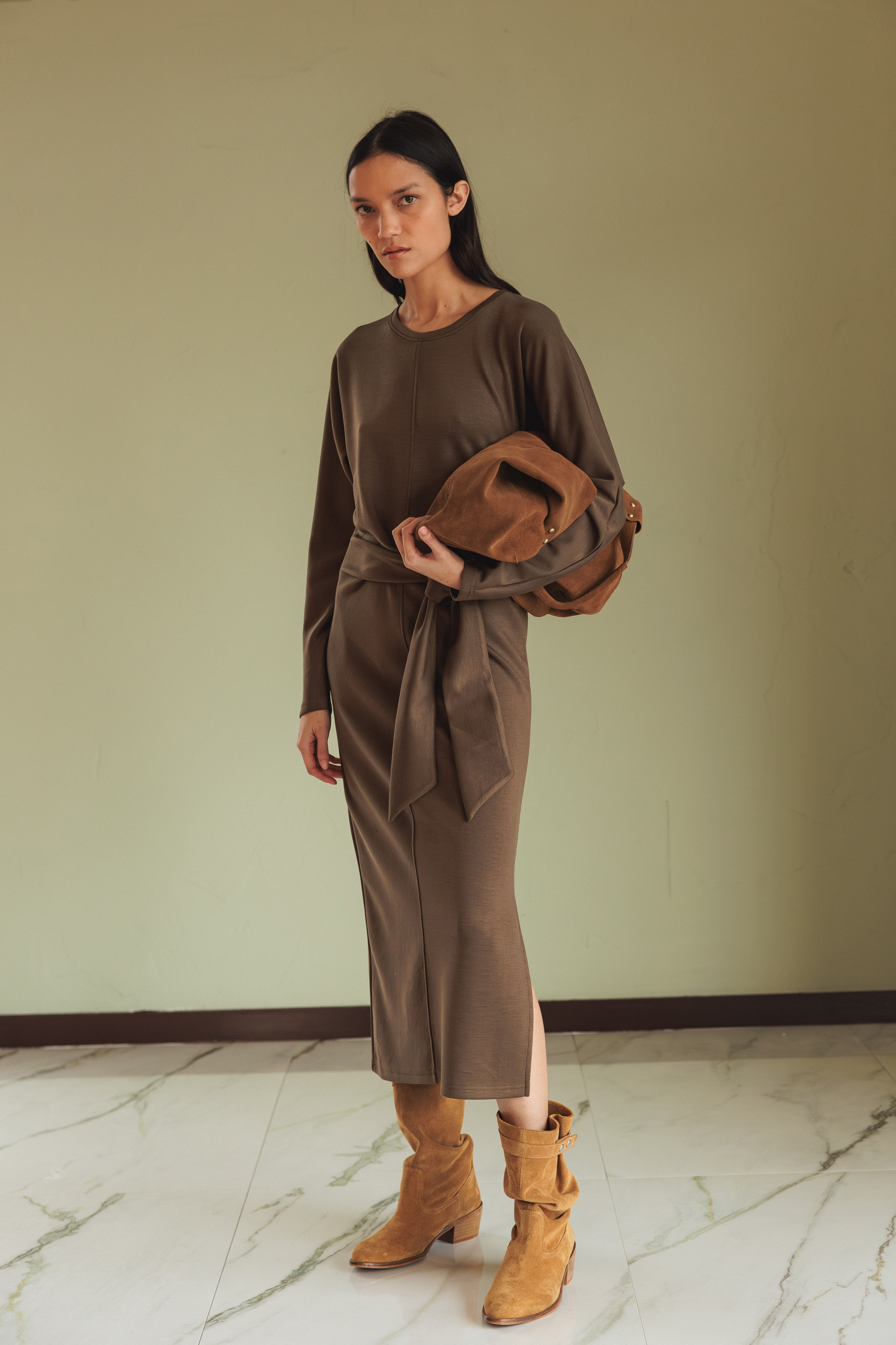 Indi & Cold - Split Leather Tote Bag – Tabaco -
