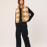 Indi & Cold - Plaid Vest - Olive