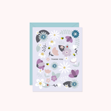 Paper Hearts - Thank You – Lilac Floral Card -