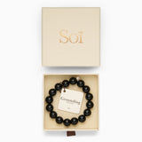 Soi - Chunky Black Onyx Stretch Bracelet -