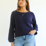 Ribbed Balloon Sleeve Sweater