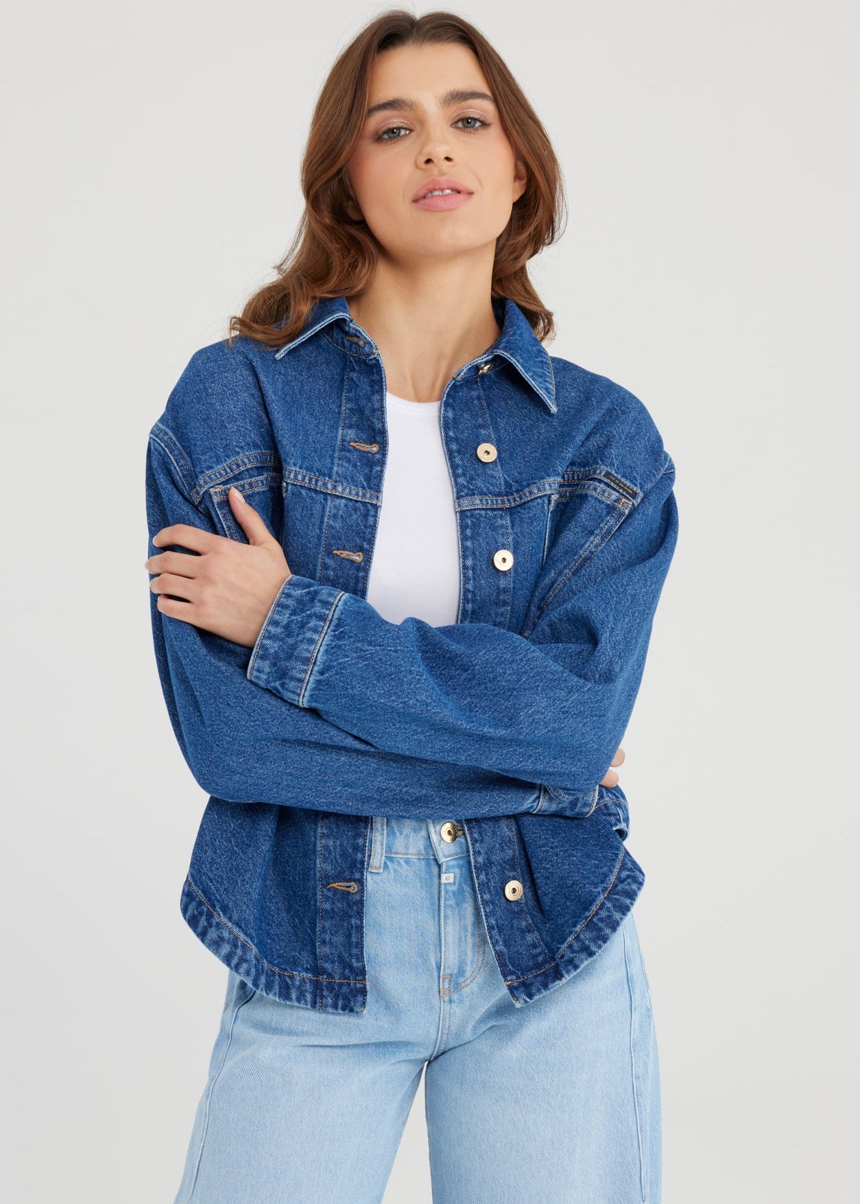 Cup of Joe - Tamara Oversized Denim Jacket - Dark Blue