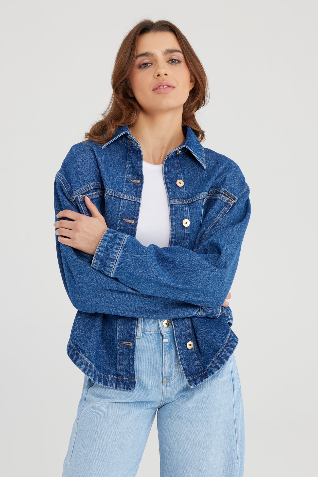 Cup of Joe - Tamara Oversized Denim Jacket - Dark Blue