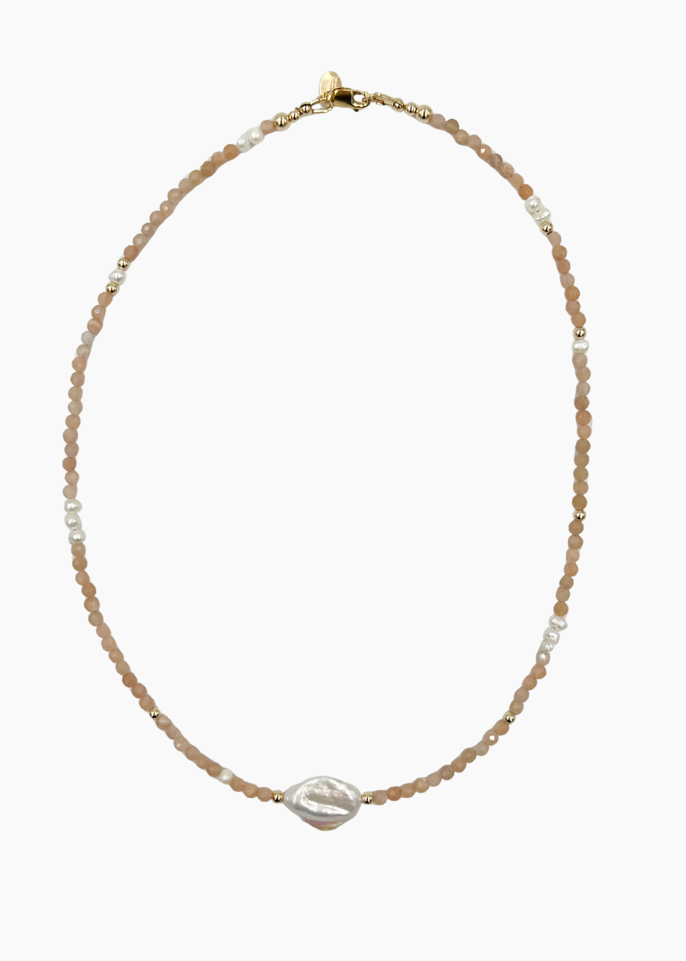 Saskia de Vries - Maris Strand Necklace – Gold/Moonstone -