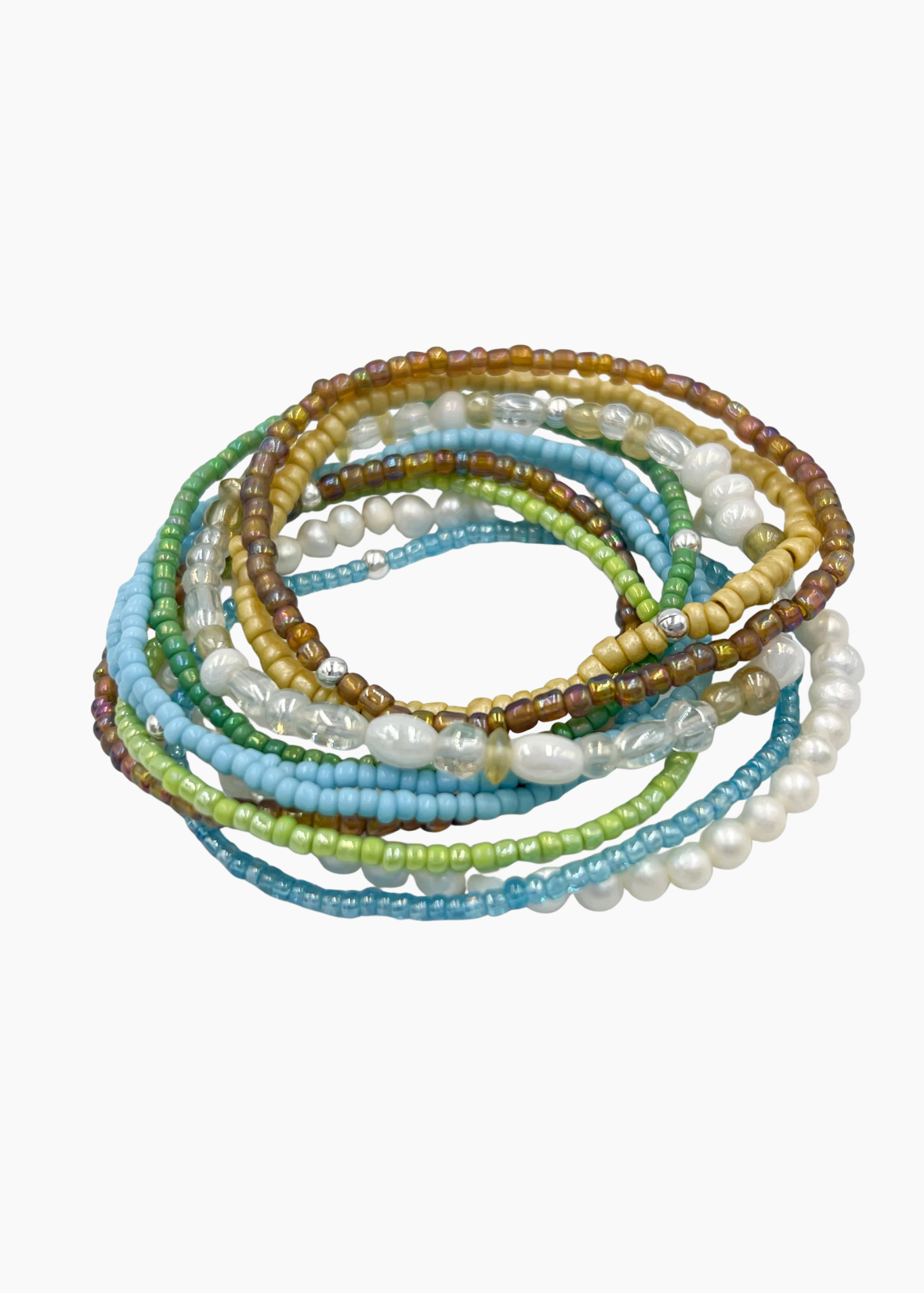 Saskia de Vries - Saskia de Vries Seaglass Stack Bracelets -