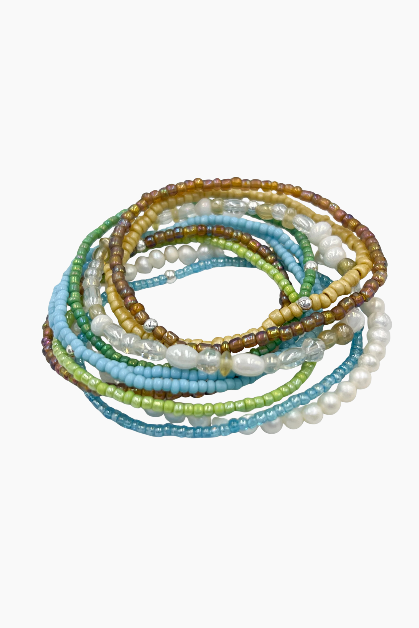 Saskia de Vries - Saskia de Vries Seaglass Stack Bracelets -