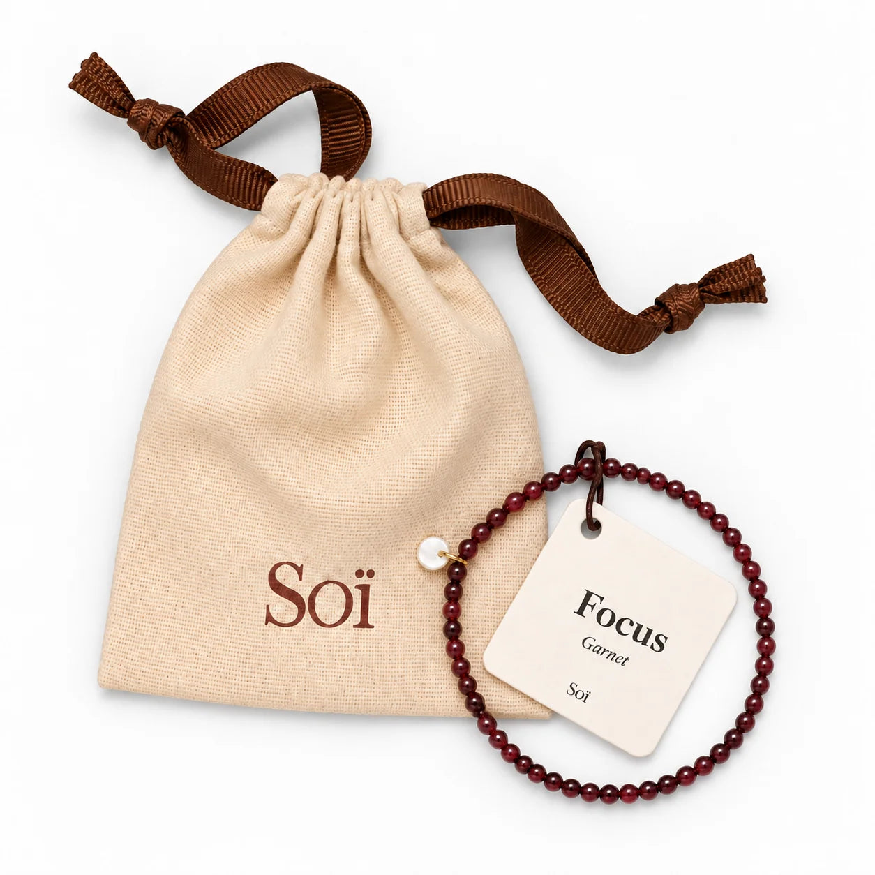 Soi - Petite Garnet Stretch Bracelet -