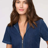 Denim Short Sleeve Jumpsuit