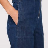 Denim Short Sleeve Jumpsuit