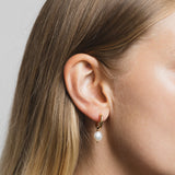 Pearl Hoops – Gold