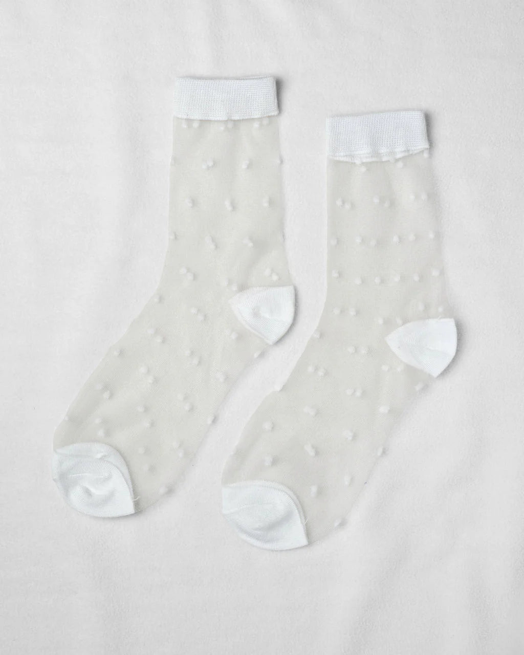 Unified - Sheer Dots Socks – White -
