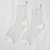 Unified - Sheer Dots Socks – White -