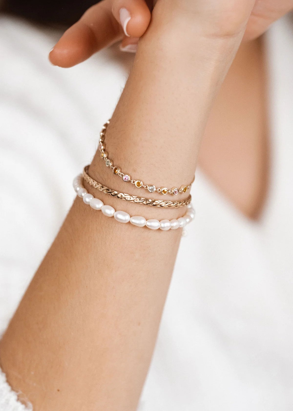 Leah Alexandra - Social Mini Bracelet Pearl -