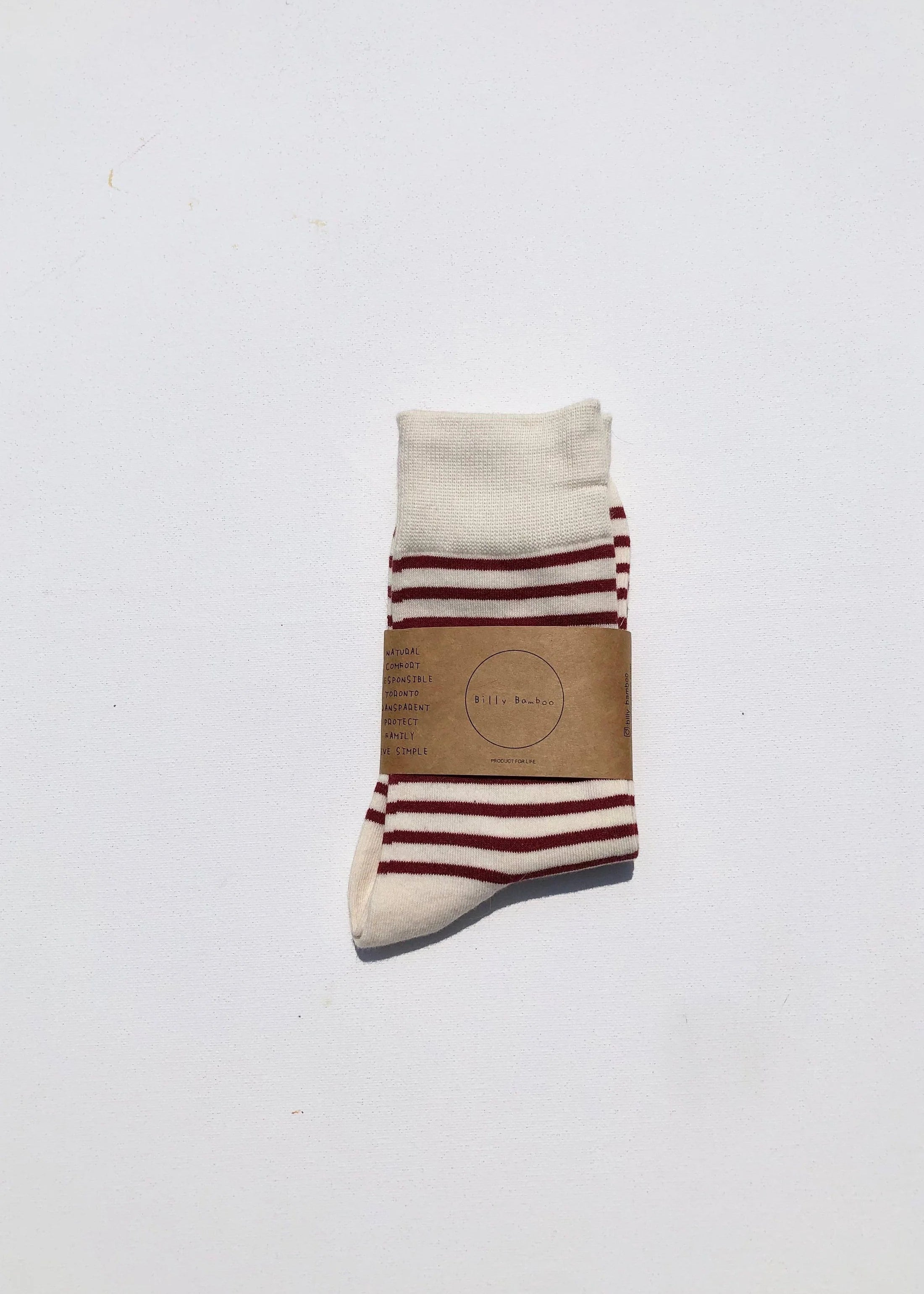 Billy Bamboo - Colour Stripe Socks – Burgundy -