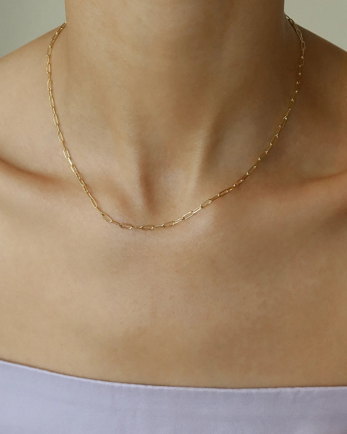 Leah Alexandra - Flat Drawn Chain Necklace – Gold -