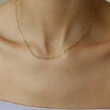 Leah Alexandra - Flat Drawn Chain Necklace – Gold -