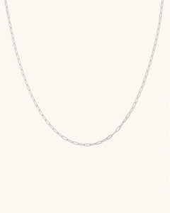 Leah Alexandra - Flat Drawn Chain Necklace – Silver -