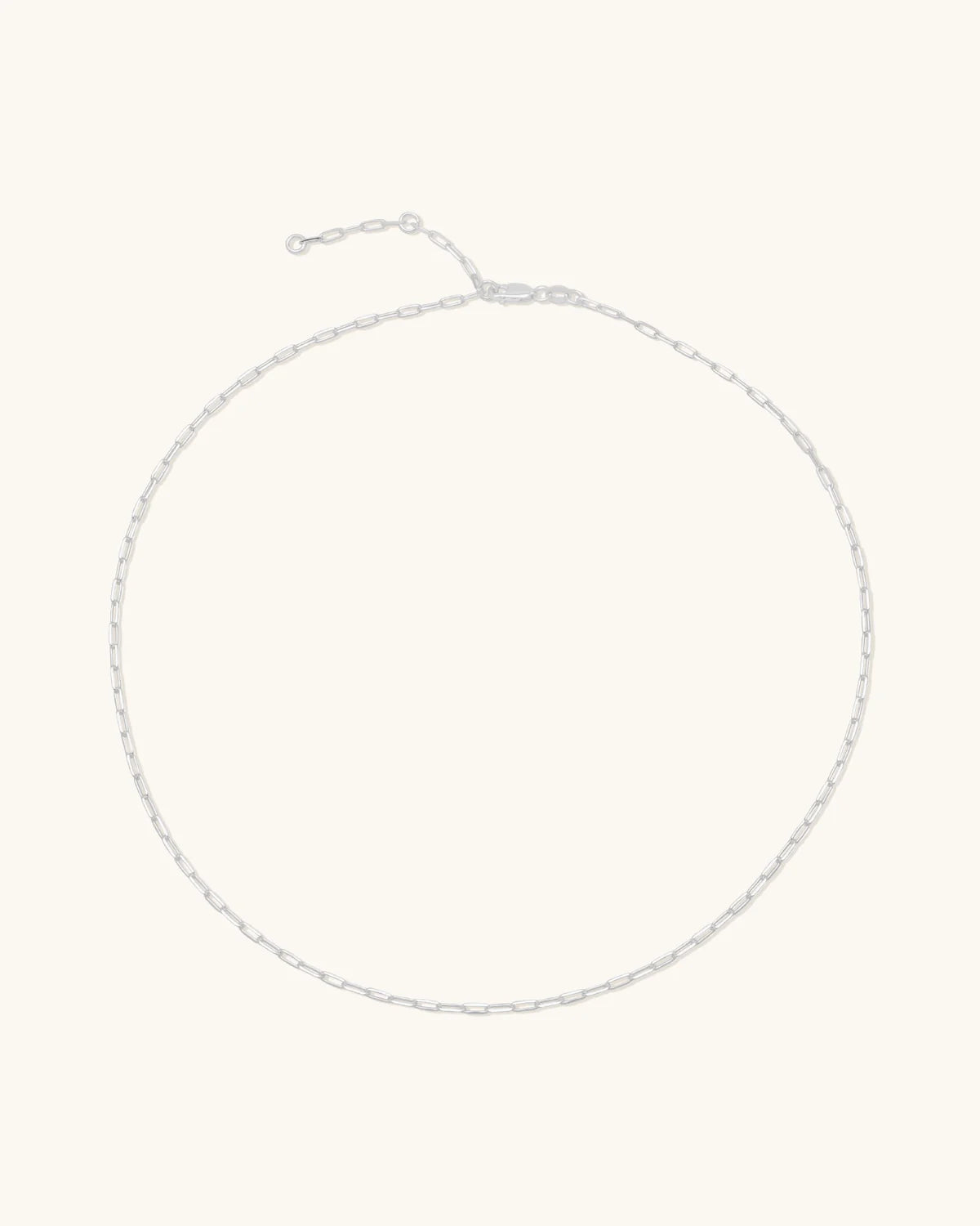 Leah Alexandra - Flat Drawn Chain Necklace – Silver -