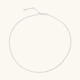 Leah Alexandra - Flat Drawn Chain Necklace – Silver -