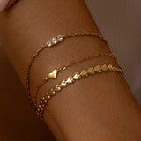 Leah Alexandra - Herringheart Chain Bracelet – Gold 6.5" -
