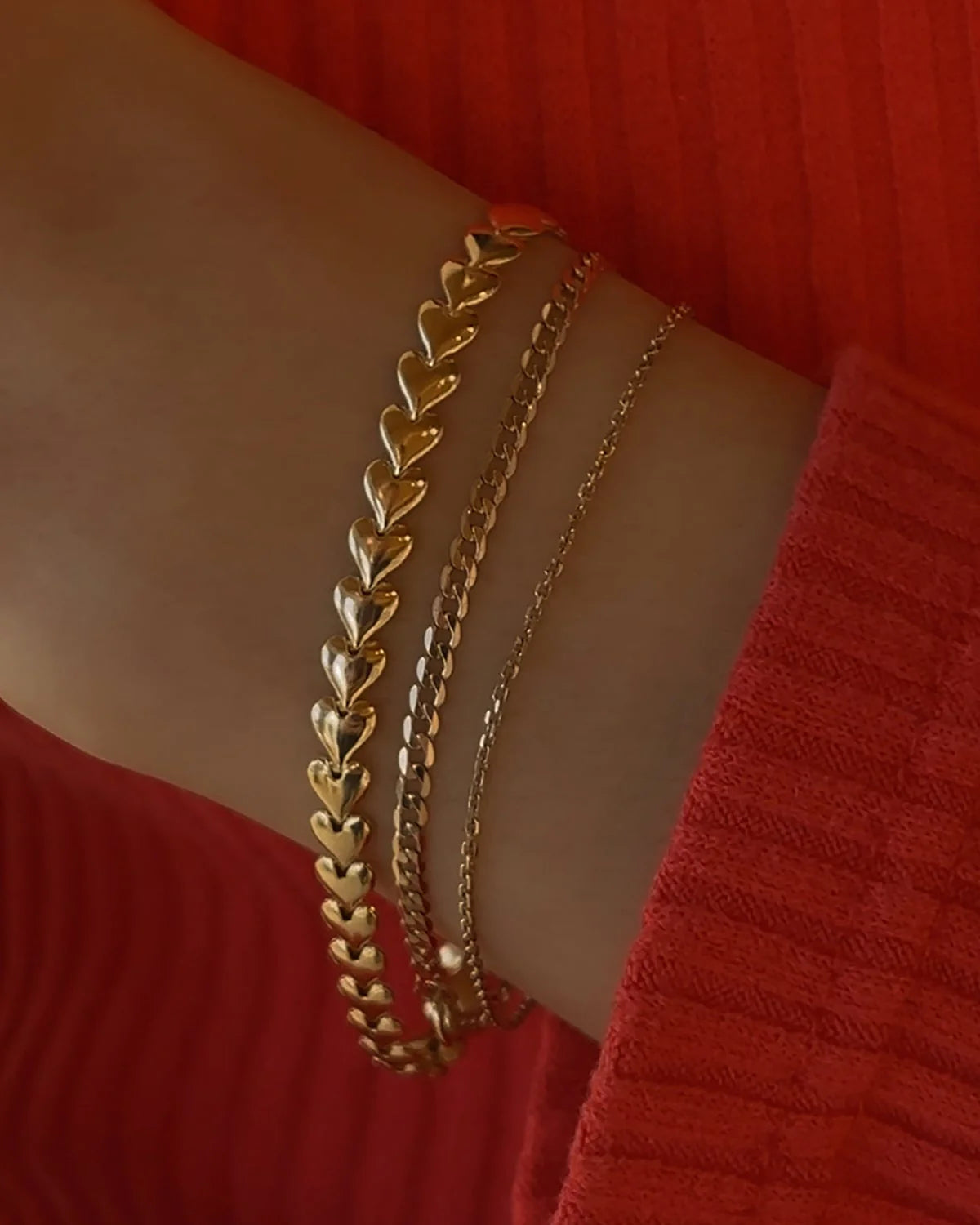 Leah Alexandra - Herringheart Chain Bracelet – Gold 6.5" -