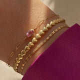 Leah Alexandra - Herringheart Chain Bracelet – Gold 6.5" -