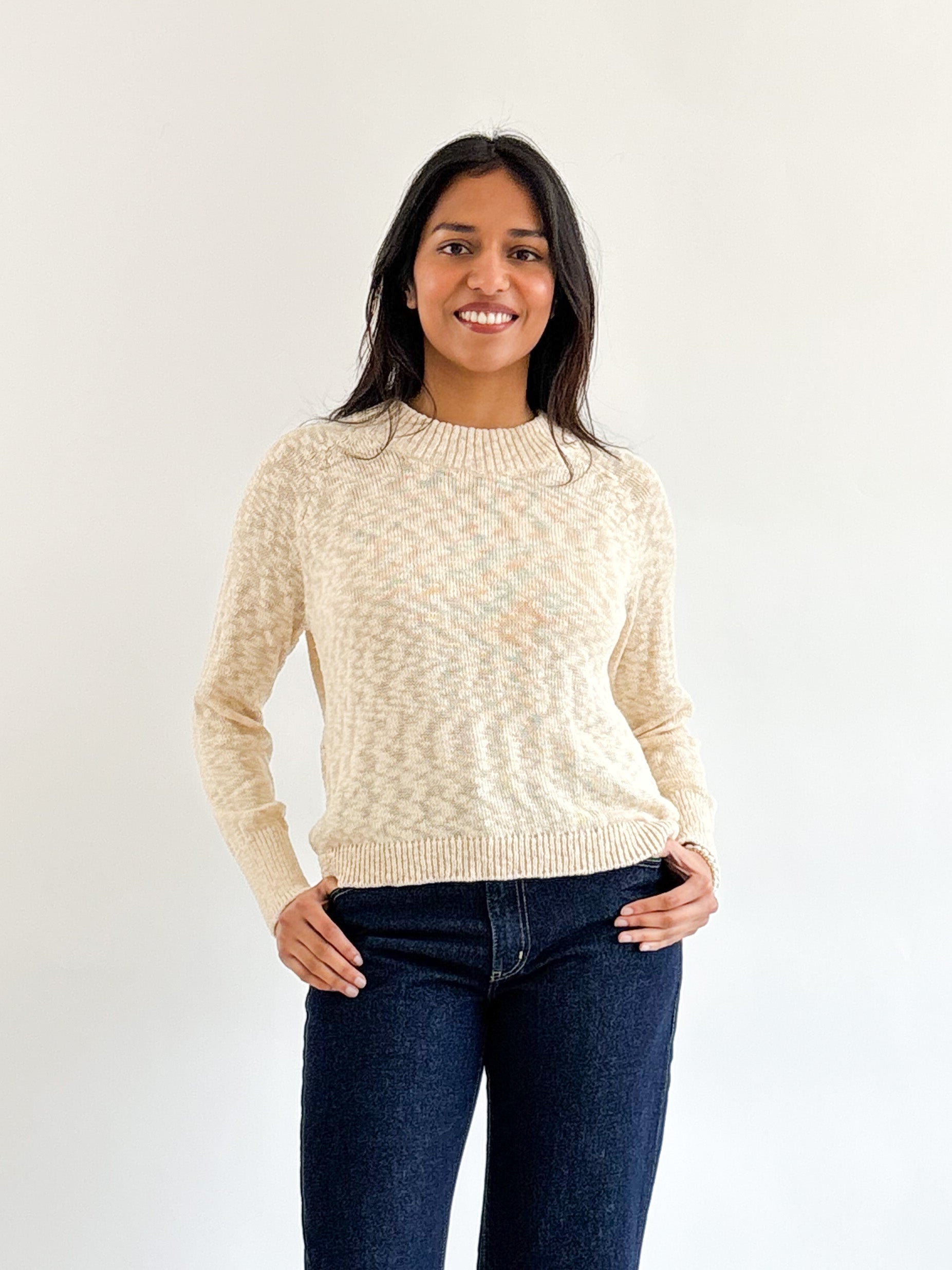 Sattva by Sarah - Flame Crop Crew - Ecru