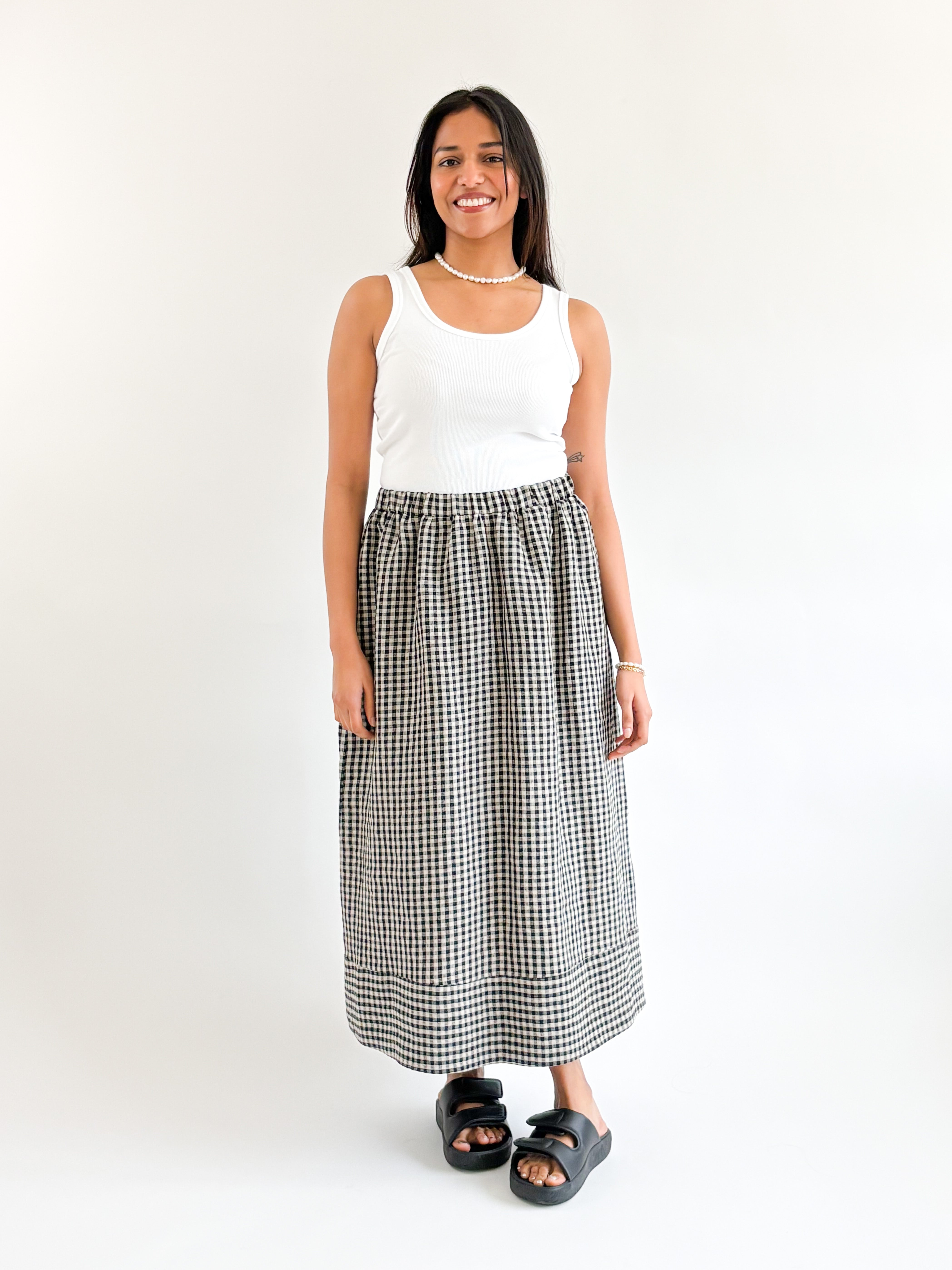 Sattva by Sarah - Wide Hem Sunday Skirt - Gingham