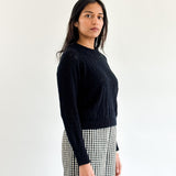 Sattva by Sarah - Flame Crop Crew - Black