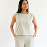 Sattva by Sarah - Coastal Linen Tank - Pumice